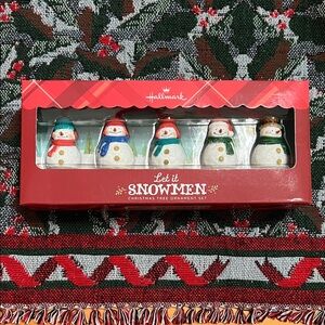 Hallmark Let it Snow Christmas Tree Ornament Set of 5.